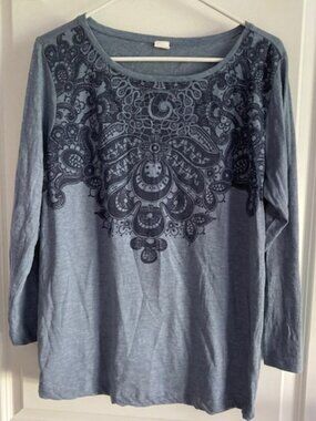 Denium Blue long sleeve tee - Never worn